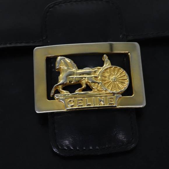 CELINE Hand Bag Leather Black Auth 81636 - Picture 9 of 16